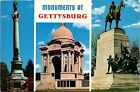 Monuments Gettsburg Pennsylvania PA Postcard Cancel PM WOB Note Mike Roberts VTG