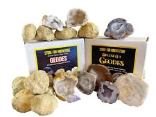 Deluxe Gift Pack - 10 Break Your Own Quartz Geodes Plus 5 Sliced Geode Halves