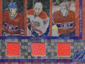 2010-11 (CANADIENS) Zenith Mozaics Material Triple Price/Pouliot/Pacioretty