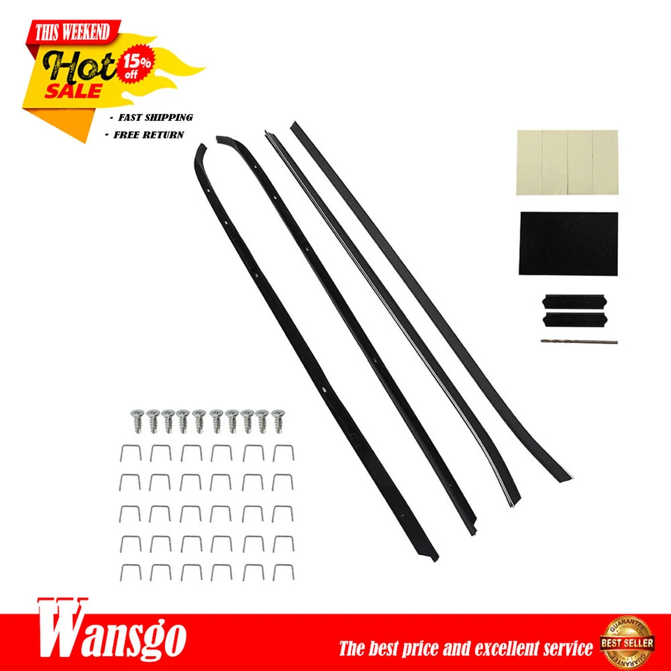 For 1970-1981 Chevy Camaro Pontiac Firebird Window Sweeps Felts Weatherstrip Kit Foto 1 de 4