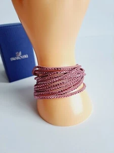 NEU Swarovski Wickelarmband rosa Stoff Kristall Nieten - Bild 1 von 10