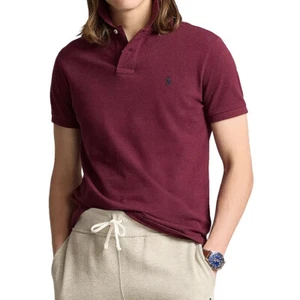 Polo Ralph Lauren Men's Short Sleeve Classic Fit Cotton Mesh Polo Shirt Red - Picture 1 of 5