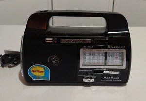 SuperSonic 9 Band AM/FM/SW 1-7 Radio with USB/SD MP3 Playback +LED Light SC-1082 - Picture 1 of 10