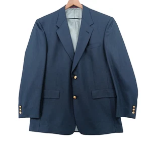 Jack Nicklaus Tournament Series Blazer Mens 44L Navy Gold 2 Button Golf Preppy - Picture 1 of 15