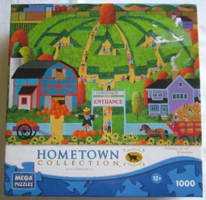 Mega Puzzles Hometown Collection Pumpkin Maze 1000 Piece Jigsaw Puzzle - Picture 1 of 6