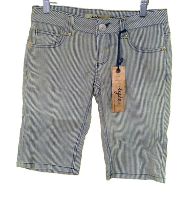 Pantalones Cortos de Jean Tyte Junior Talla 3 Bermudas Elastizados Y2K Retro Rayas Ferroviarias Foto 1 de 4