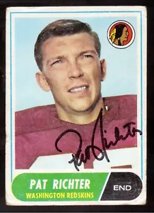 1968 TOPPS #114 PAT RICHTER AUTOGRAPH, SIGNED CARD - Picture 1 of 1