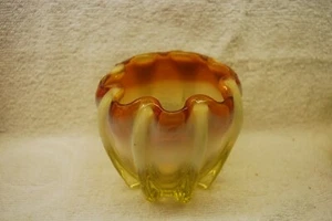 BEAUTIFUL VICTORIAN WEBB LEMONSCENT VASELINE OPALESCENT ROSE BOWL VASE C1900 - Picture 1 of 6