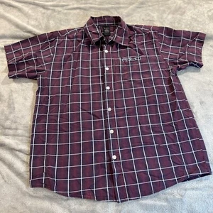 FUBU Plaid Button Down Shirt Boys Size 18 Short Sleeve Pocket The Collection - Picture 1 of 8