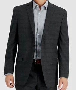 $198 Marc New York Men's Gray Plaid Modern-Fit Sport Coat Suit Jacket Size 44L - Picture 1 of 3