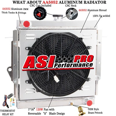 3 Row Radiator&Shroud Fan Fit 1985-1992 Toyota Land Cruiser FJ70,FJ73 FJ75 MT US Foto 1 de 4