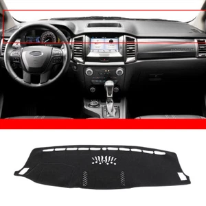 Black Polyester Dashboard Cover Mat Anti-Sun Dash Pad For Ford Ranger 2015-2021 - Picture 1 of 10