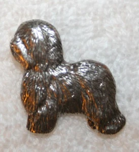 Old English Sheepdog Sheep Dog Fine PEWTER PIN Jewelry Art USA Made - Picture 1 of 2