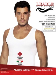 Canottiera uomo spalla larga in cotone Leable 1475 - Imagen 1 de 2