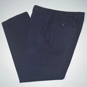 Neuwertige SID MASHBURN 100 % Wolle marineblau Bündchen vorne flach Anzughose 32 x 30 - Bild 1 von 3