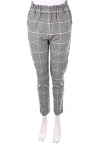 Ohne Label Paperbag-Hose Karo kariert D 32-34 schwarz-weiß gelb - Bild 1 von 3