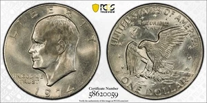 1974 P Clad Eisenhower Dollar $1 PCGS MS65 0059 - Picture 1 of 5
