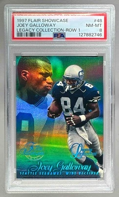 2746 Joey Galloway 1997 Fleer Flair Showcase #48 Legacy Row 1 Grace /100 PSA 8 - Image 1 of 3