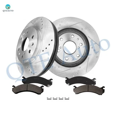 6PC Front 329.95mm Drilled Brake Rotors-Brake Pad For 2009-2012 GMC Savana 3500 - Imagem 1 de 4