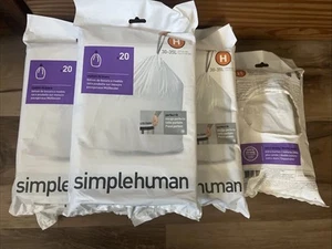 SimpleHuman Type H Trash Bags for 30-35L Cans - 7+ Pack - Picture 1 of 4