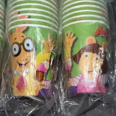 Vintage 1999 Party Express Arthur 144 - 9 Fl Oz Disposable Paper Cups Party New - Image 1 of 4