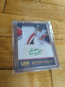 Anthony Seigler 2018 USA Baseball Game Patch Green Ink Auto #28 Brewers /24 - Picture 1 of 5
