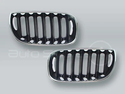 Chrome/Black Front Grille PAIR fits 2004-2006 BMW X3 E83 - Image 1 of 2