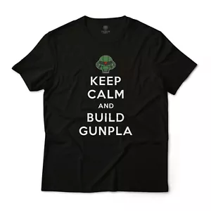Keep Calm and Build Gunpla Gundam Zaku Mobile Suit Anime Grafik Kunst lustiges T-Shirt - Bild 1 von 8