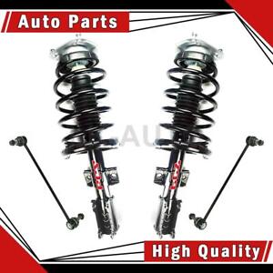 4 Front Sway Bar Link Kit Struts and Coil Springs For Volvo S80 2006 2005 2004
