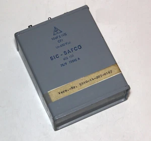 SIC-SAFCO Kondensator 10 uF 630 V mil qual. paper in oil NOS - Bild 1 von 3
