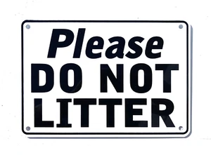 Schild "Please DO NOT LITTER" - schweres Aluminium mit gut lesbarem Text - Bild 1 von 8