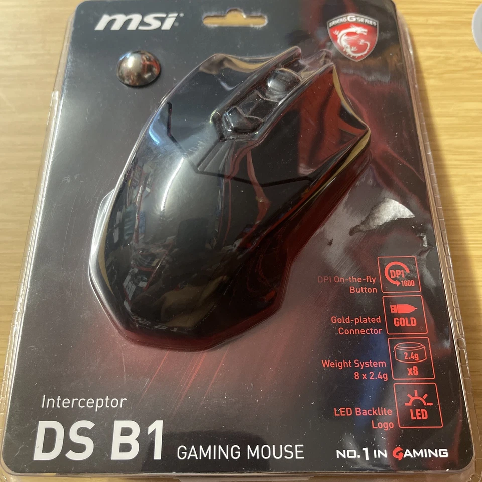 MSI Interceptor DS B1 Optical Gaming Mouse - Black - Image 1 of 2