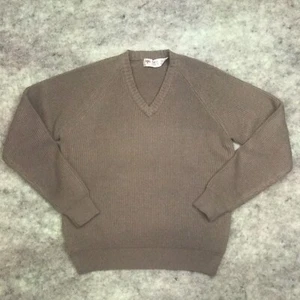 VTG Pebble Beach Sportswear Sweater Mens Large Brown V-Neck Long Sleeve Pullover - Picture 1 of 10