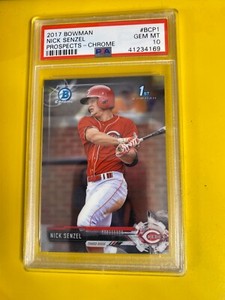RS12420   2017 Bowman Chrome Prospects #BCP1 Nick Senzel  PSA 10