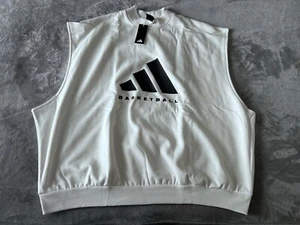 Adidas One BB SL SS Basketball Cutoff ärmelloses Sweatshirt weiß Gr. 3XL - Bild 1 von 9