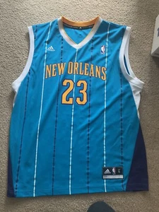 Anthony Davis New Orleans Hornets Teal Pinstripe Adidas Jersey Men L - Picture 1 of 6