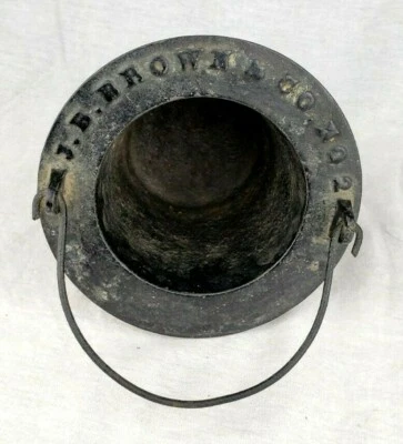 RARE Antique Primitive J B Brown No. 2 Blacksmith Smelting Pot Cast Iron Pail - Image 1 of 4