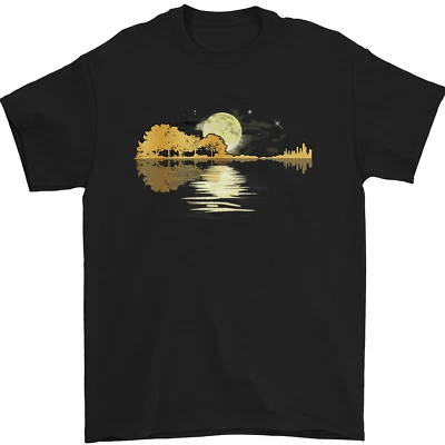 Guitar Reflection Guitarist Bass Acoustic Mens T-Shirt 100% Cotton - Image 1 of 4