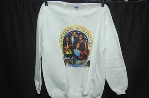 Vintage Barack Obama Sweatshirt Men's Large Black Crewneck Graphic - Picture 1 of 3