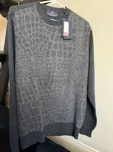 Hart Schaffner Marx mens sweater cashmere Sz L Large Blue Gray NWT Brand New - Picture 1 of 18