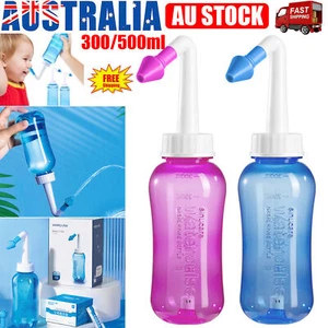 300/500ML Nasal Flush Kit Neti Pot Sinus Rinse Nose Wash Bottle Irrigator Saline - Picture 1 of 10