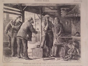 Strike for Eight Hour Day Triumph New York Harper's Weekly 1872 impresión original - Imagen 1 de 2