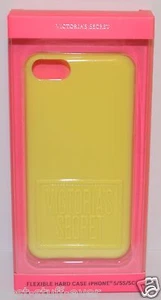 VICTORIA'S SECRET NEON BRIGHT YELLOW IPHONE 5 5S 5C FLEXIBLE HARD CASE SLEEVE - Picture 1 of 4