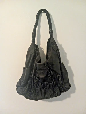 Bolso de hombro occidental vintage Scully 729 de cuero de cordero negro Foto 1 de 4