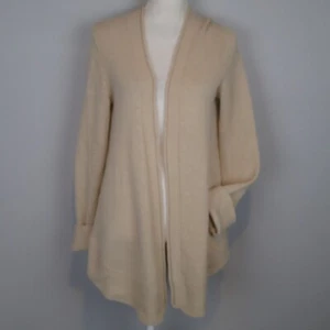 Calypso St Barth 100% Cashmere Cream natural Sweater Cardigan Medium - Picture 1 of 18