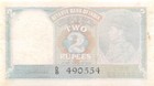 India 2 Rupees Nd. 1937 P 17b Series D/8 Circulated Banknote MixC