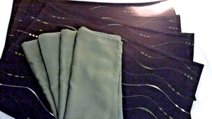 Pier 1 Tovagliette 9"x 13" Set 4 NUOVI Tovaglioli Pesto da Abbinare 20" Tovaglioli Quadrati - Foto 1 di 6