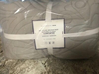 Pottery Barn Teen переработанное осеннее цветочное одеяло из микрофибры Twin Twin XL серое - - Изображение 1 из 2