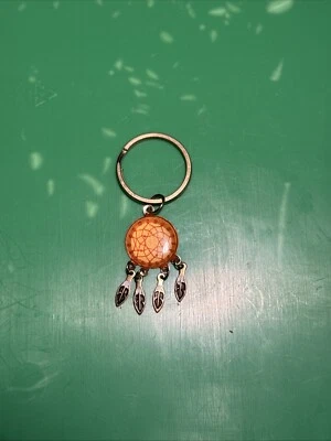 Chaveiro apanhador de sonhos vintage apanhador de sonhos pendurado chaveiro penas do sudoeste - Imagem 1 de 2