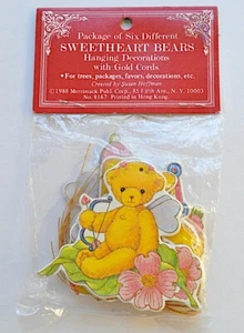 NOS Merrimack Sweetheart Bears Die Cut Ornaments Valentines Fairies VTG 80s NEW - Picture 1 of 7